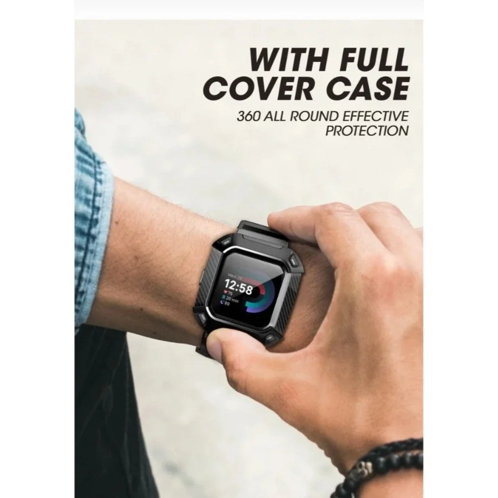 SUPCASE Unicorn Beetle Pro Watch Band for Fitbit Versa 4 Versa 3 Sense 2/1 Black